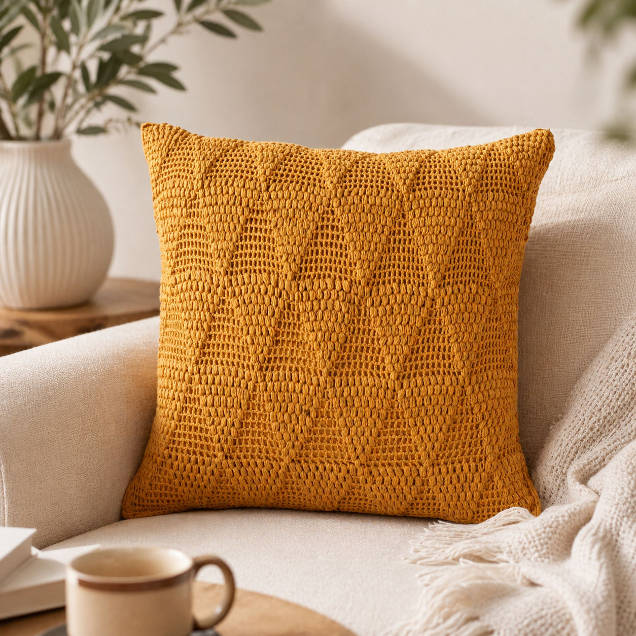 Artisan Crochet Cushion Covers Handcrafted Elegance for Your Home